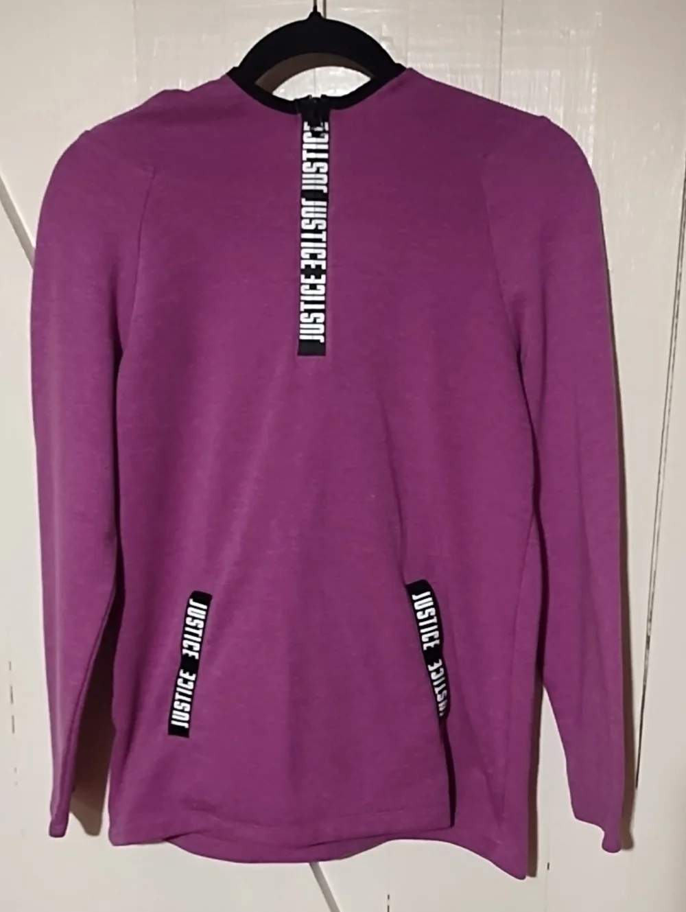 Justice Purple Long Sleeve Pullover with Logo Tape